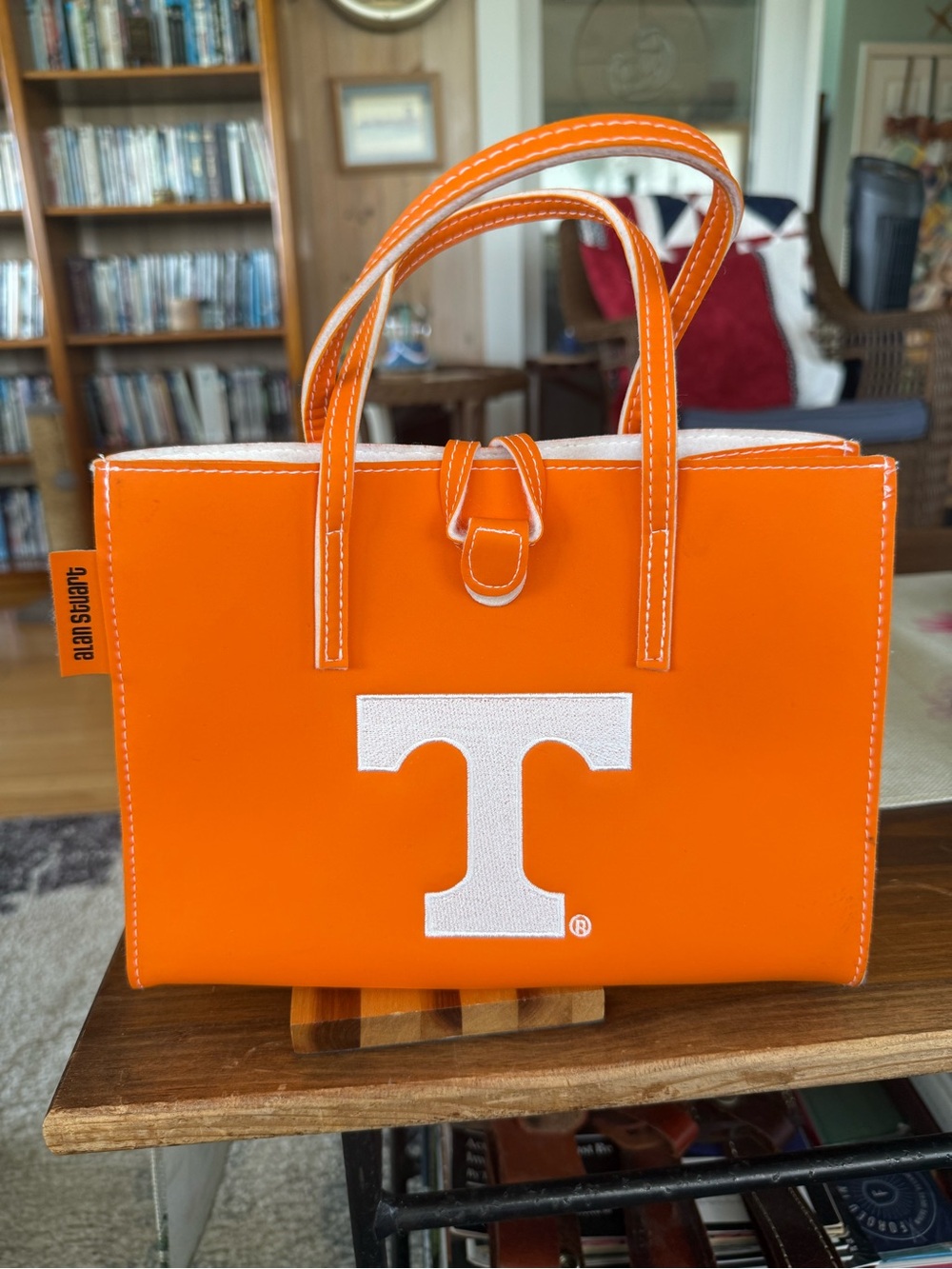 Tennessee Orange Canvas Tote Bag with White 'T' Logo w/matching wallet